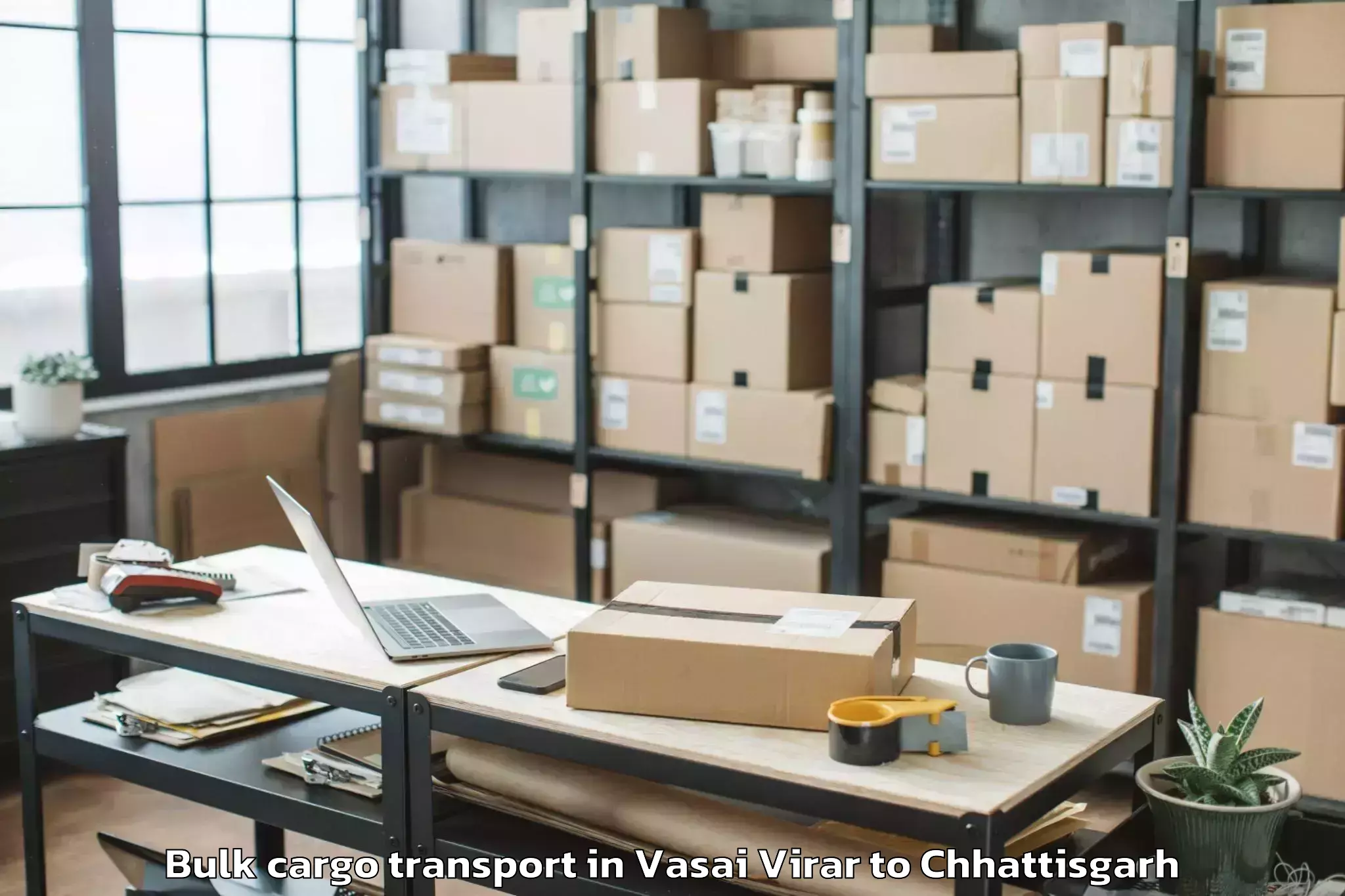 Book Vasai Virar to Mungeli Bulk Cargo Transport Online